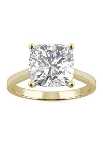 Charles & Colvard Colvard 3.3 Ct. T.w. Moissanite Cushion Solitaire Ring In 14K Yellow Gold