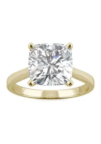Charles & Colvard Colvard 3.3 Ct. T.w. Moissanite Cushion Solitaire Ring In 14K Yellow Gold 1