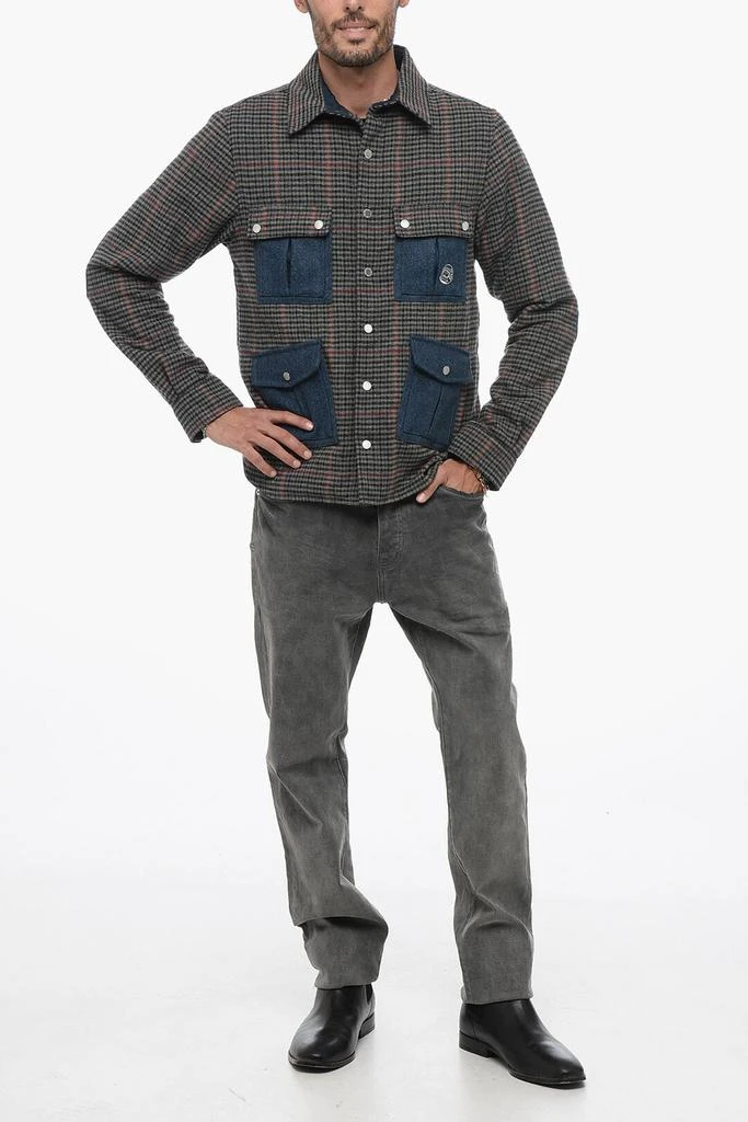 Billionaire Boys Club Billionaire Boys Club Distric Check Motif Utility Overshirt with Embroidered Maxi 4