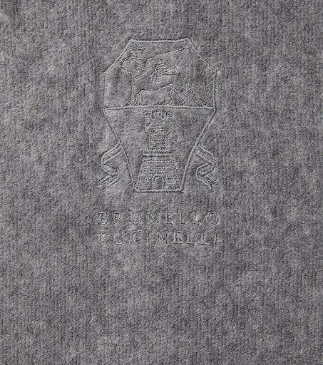 Brunello Cucinelli Logo linen-trimmed cotton terry bathrobe 2