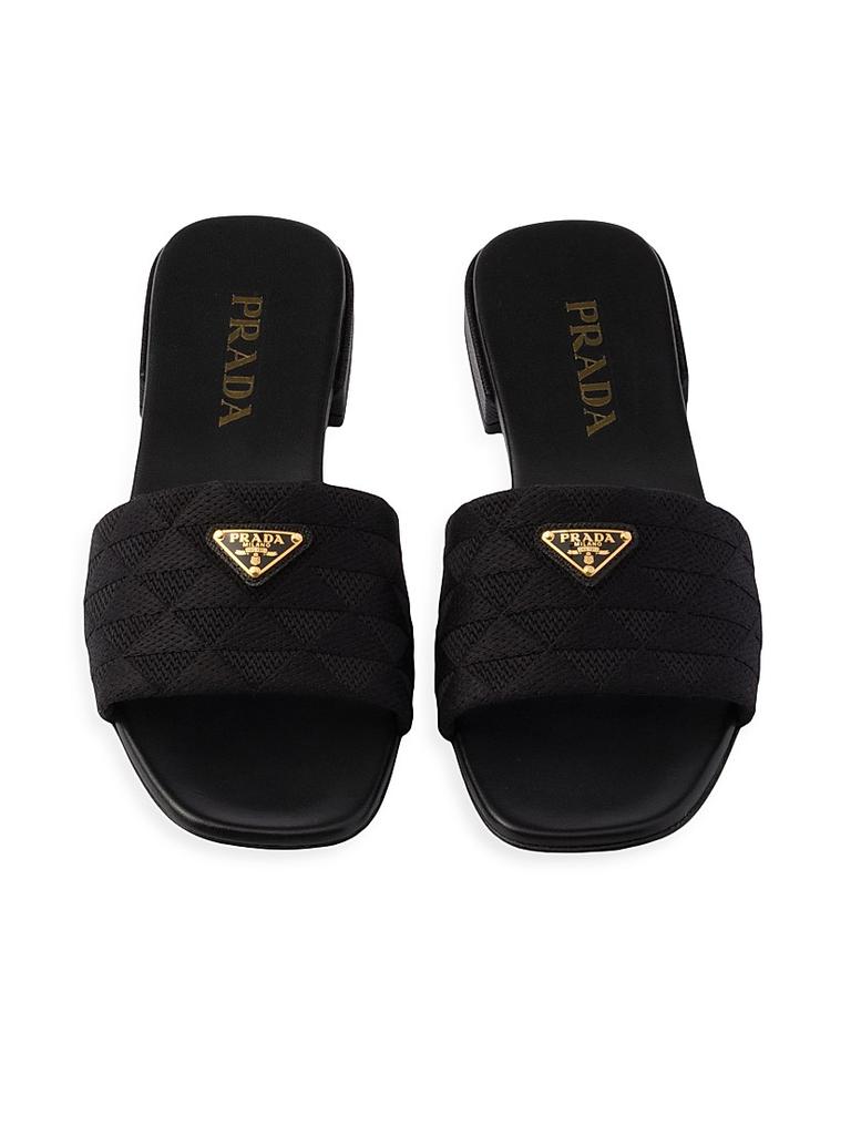 サンダル・ミュール PRADA Embroidered Fabric Slippers Prada Embroidered Fabric Slides - Slippers - Free Shipping