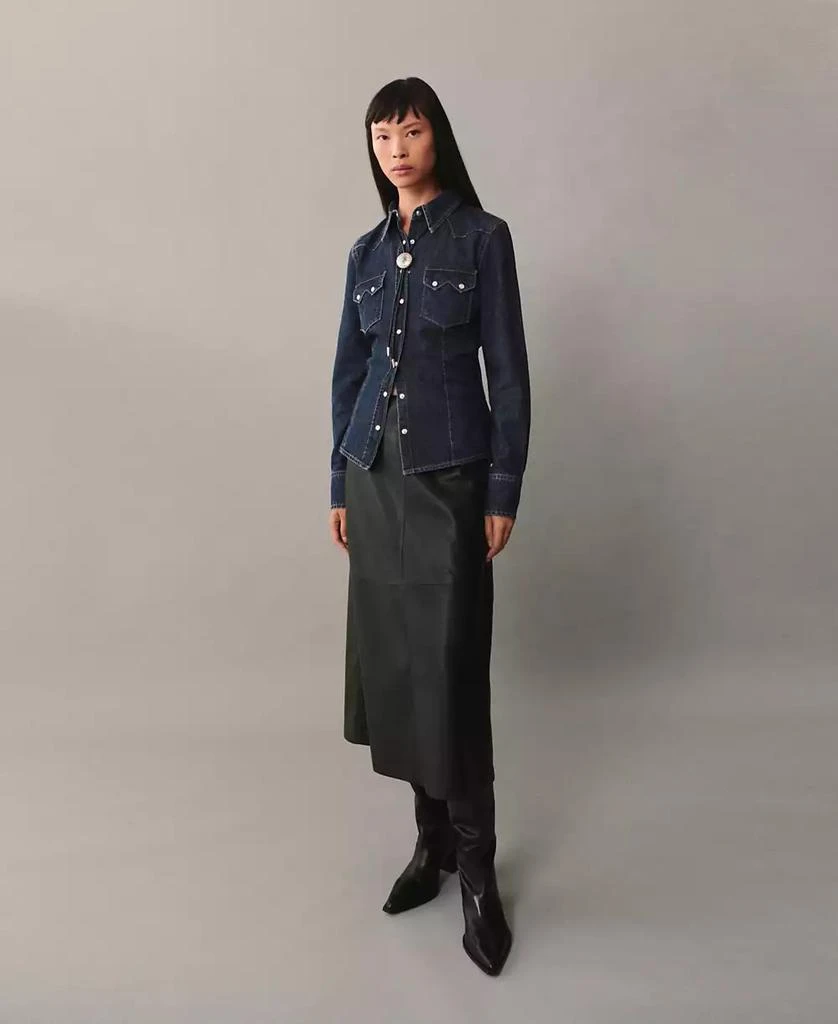 Mango Women's Chest-Pocket Denim Shirt 2