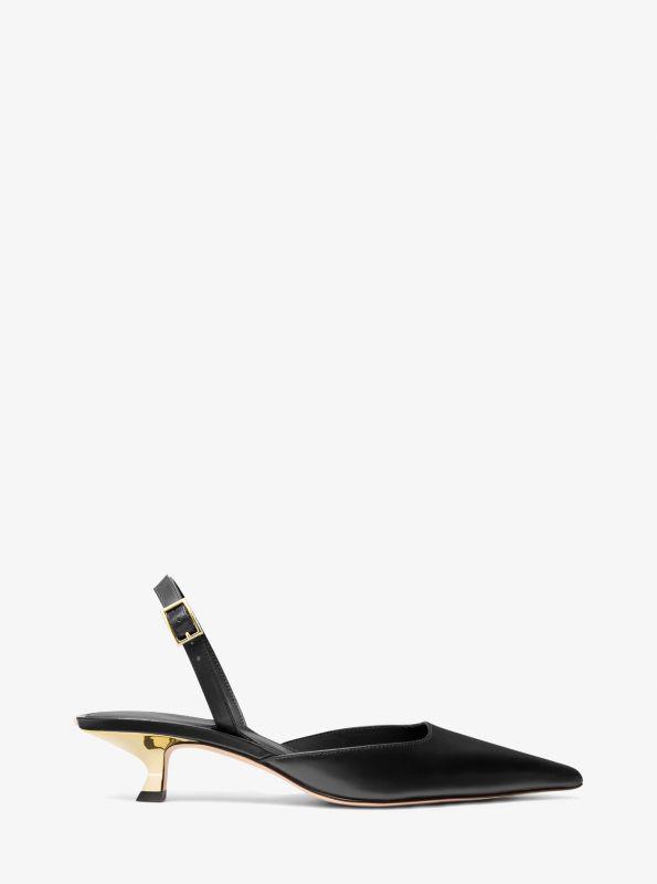 Michael Kors Luna Leather Slingback Kitten Pump