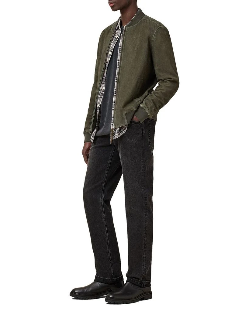 ALL SAINTS Buckley Regular Fit Waxed Goat Suede Bomber Jacket 3