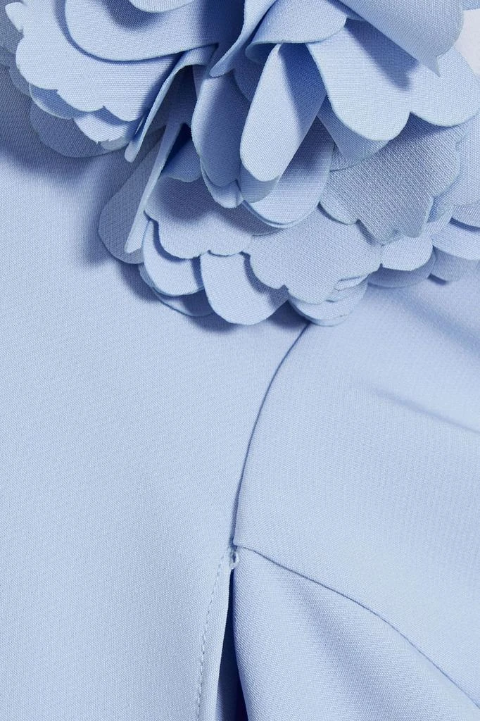 MARCHESA Cape-effect floral-appliquéd cady gown 4