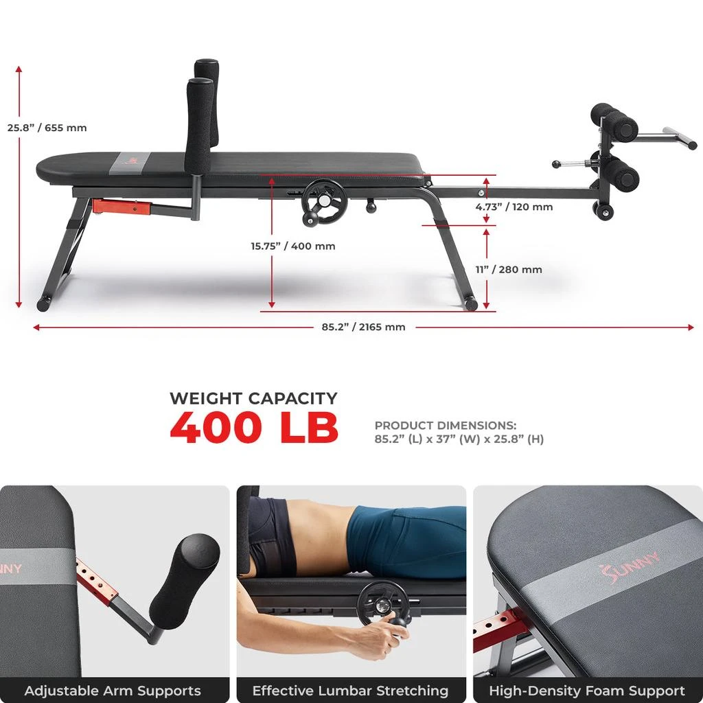 Sunny Health & Fitness Inversion Traction & Stretch Decompression Table 6