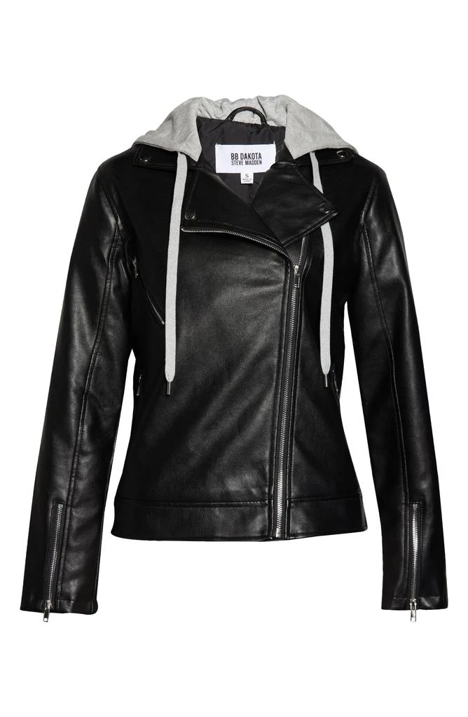 BB Dakota by Steve Madden Biker Boo Mixed Media Faux Leather Jacket 4