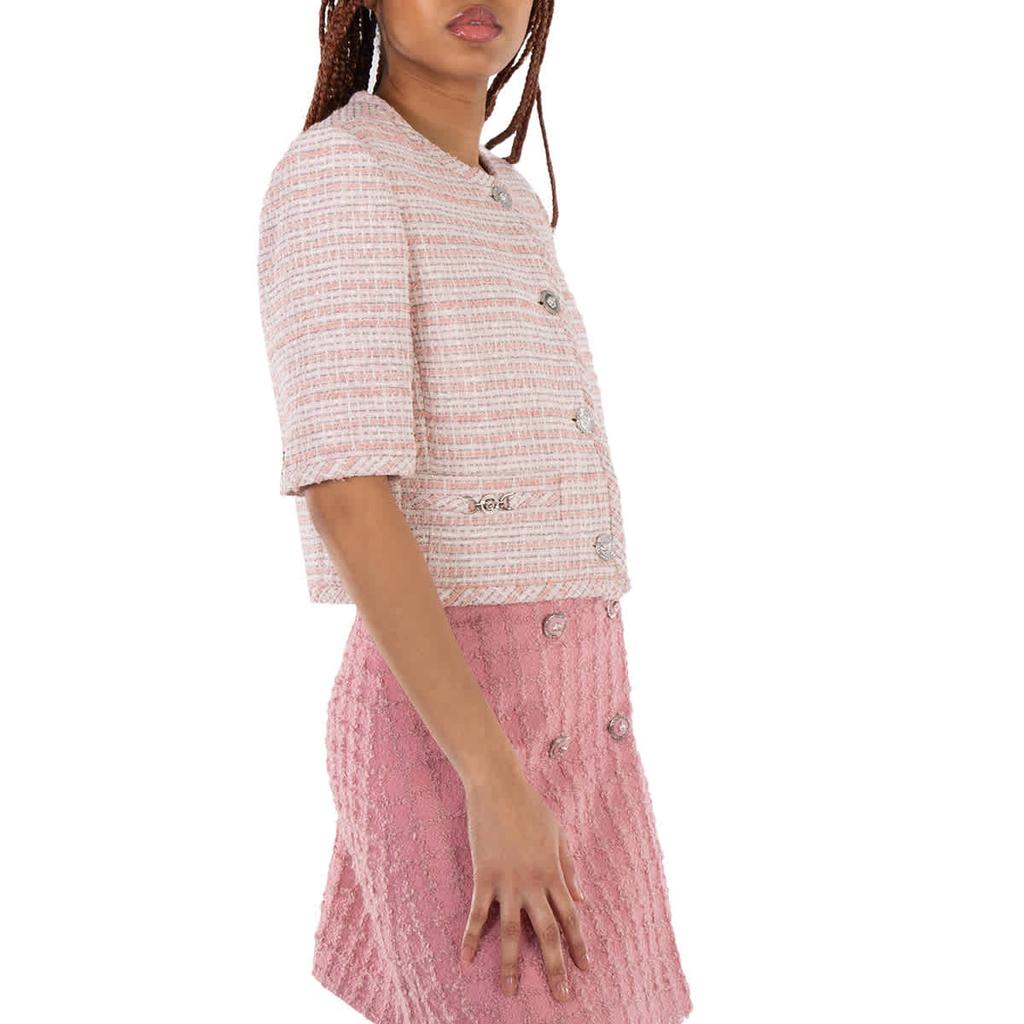 Versace Tweed Short-Sleeved Cardigan Jacket