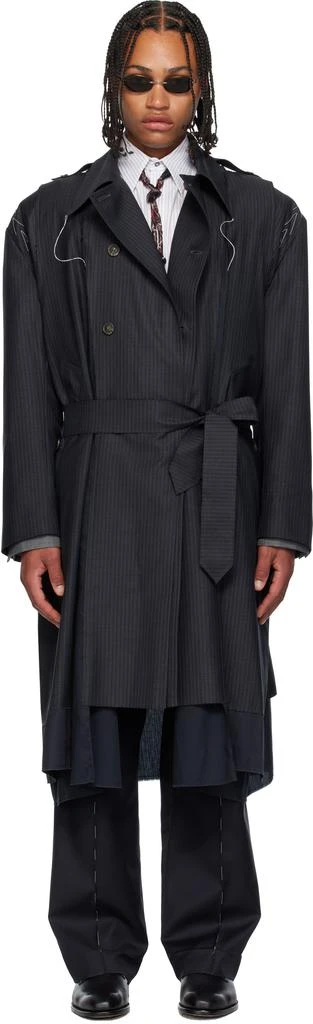 SONIA CARRASCO Gray Deconstructed Trench Coat