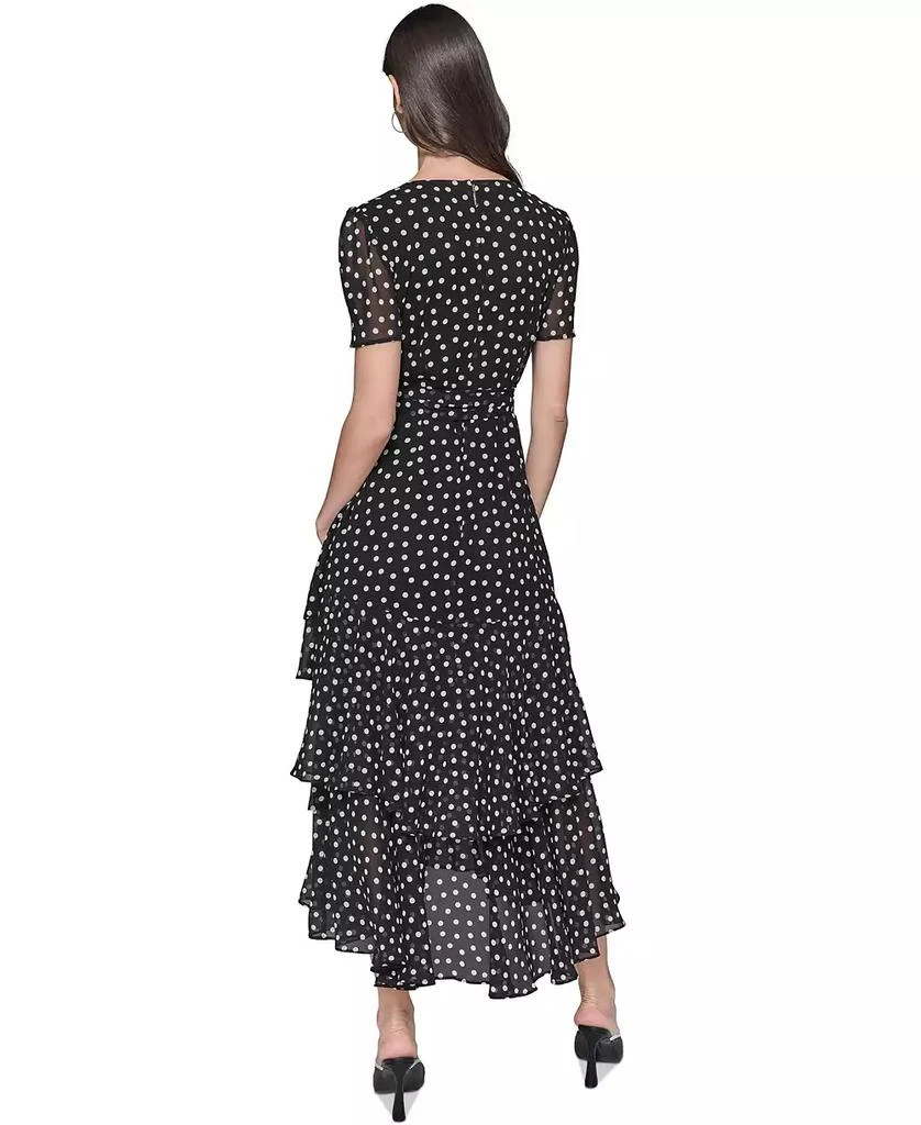 Karl Lagerfeld Paris Women's Petite Chiffon Polka-Dot Dress 5