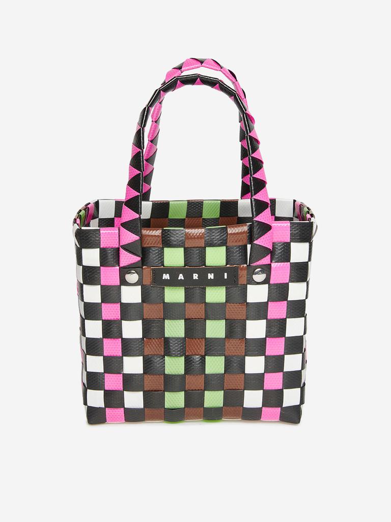 MARNI KIDS Girls Woven Micro Basket Bag in Pink (14cm)