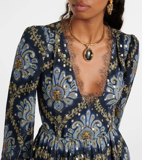ETRO Balloon-sleeve silk jacquard minidress 4