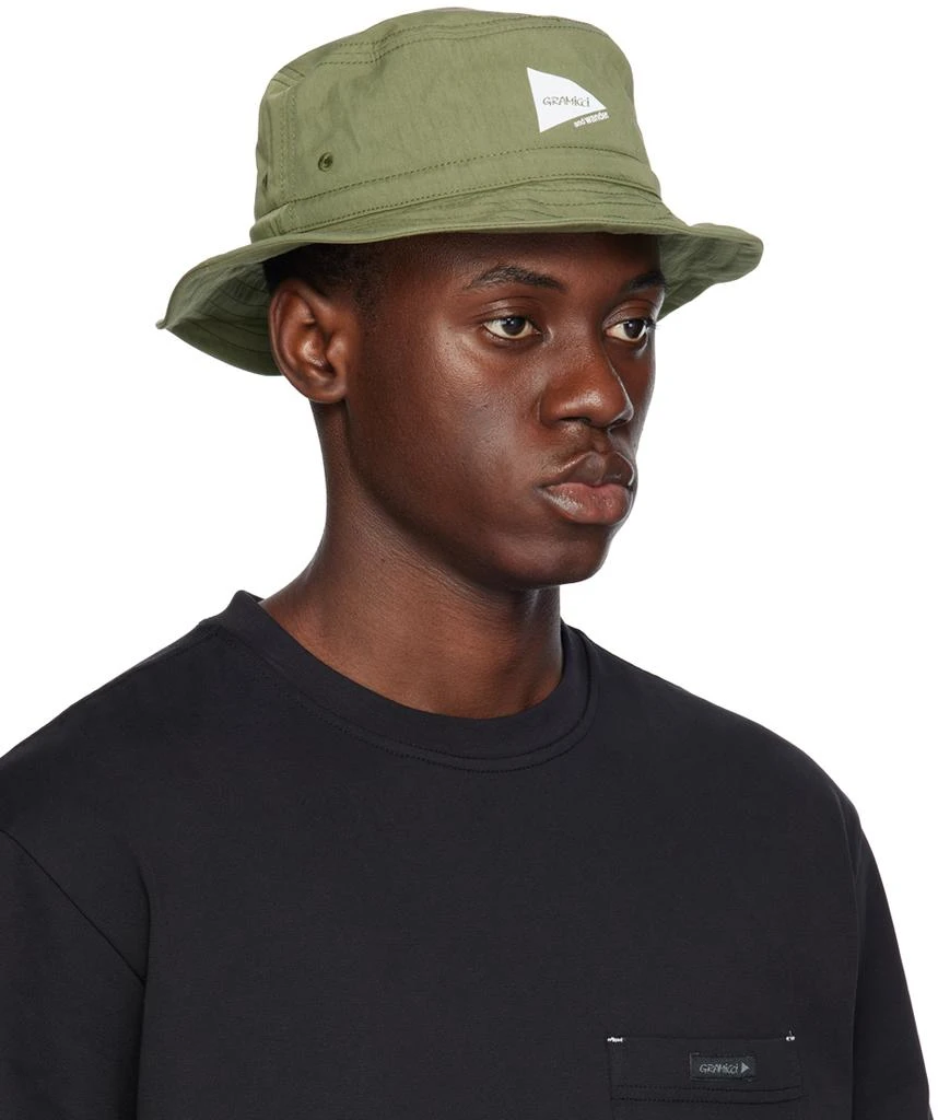 and wander Khaki Gramicci Edition Nyco Bucket Hat 2