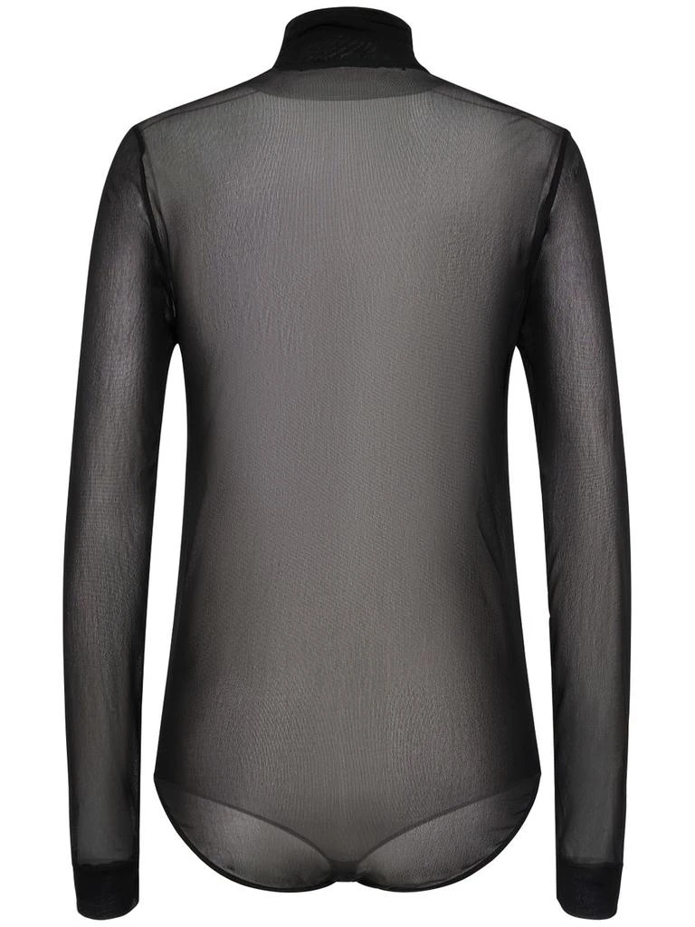 MAISON MARGIELA Sheer Viscose Jersey T-neck Bodysuit 4