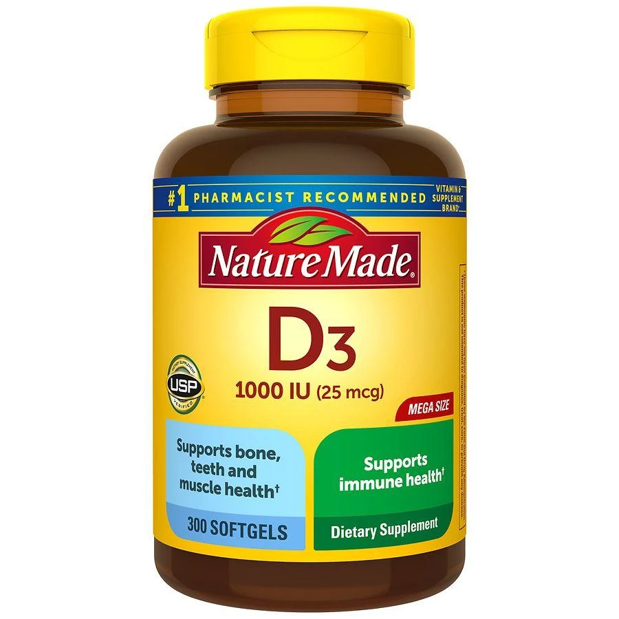 Nature Made Vitamin D3 1000 IU (25 mcg) Softgels 1