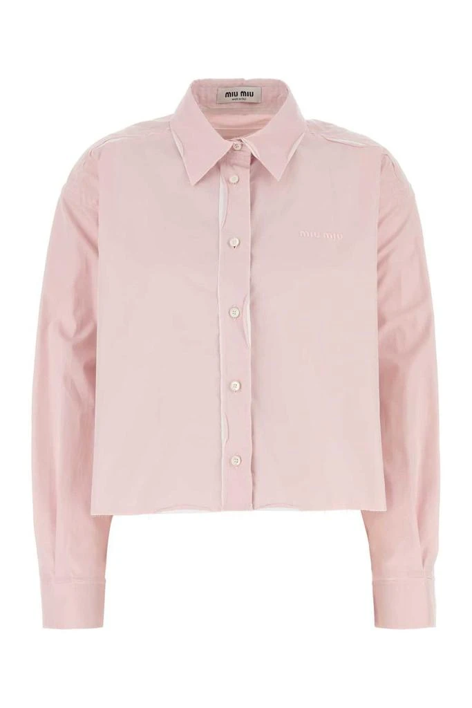 Miu Miu Miu Miu Logo-Embroidered Button-Up Shirt 1