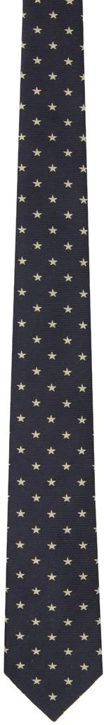 YOHJI YAMAMOTO Navy Star Pattern JQ Derby Tie 1