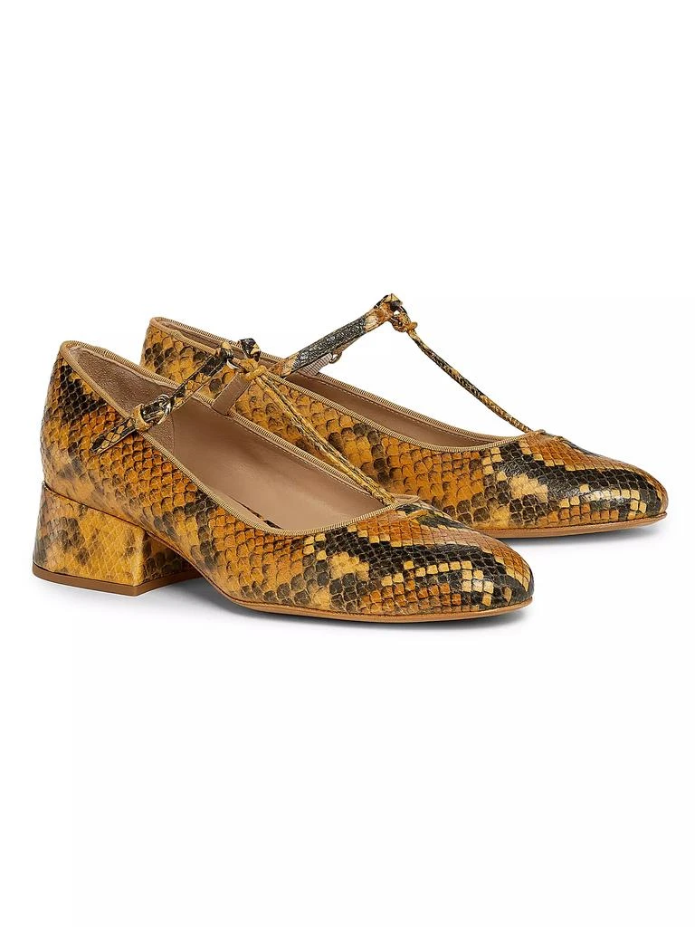 Ulla Johnson Lucy 40MM Embossed Leather T-Strap Pumps 2