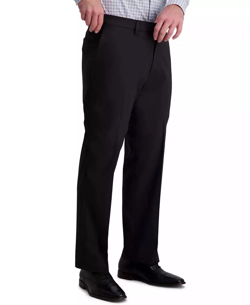 Haggar JMH Men's 4-Way Stretch Diamond-Weave Classic Fit Flat Front Performance Dress Pant 3