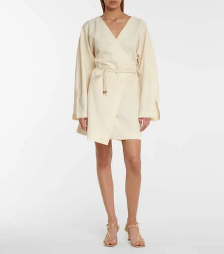 Nanushka Beech belted seersucker minidress 2