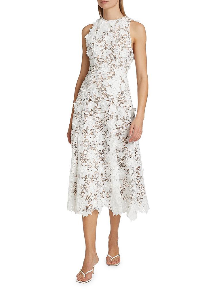 Shop Findlay Floral Lace Sleeveless Midi-Dress on Sale at