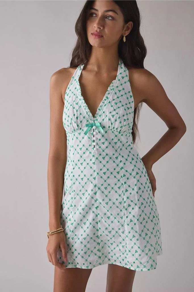Kimchi Blue Kimchi Blue Charlie Eyelet Lace Halter Mini Dress 1
