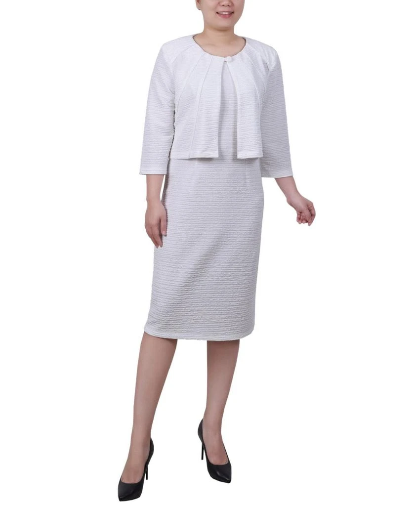 maya brooke embroidered jacket dress Maya Brooke Jacket Dress 29366, Black/Pink / 20W main image 1