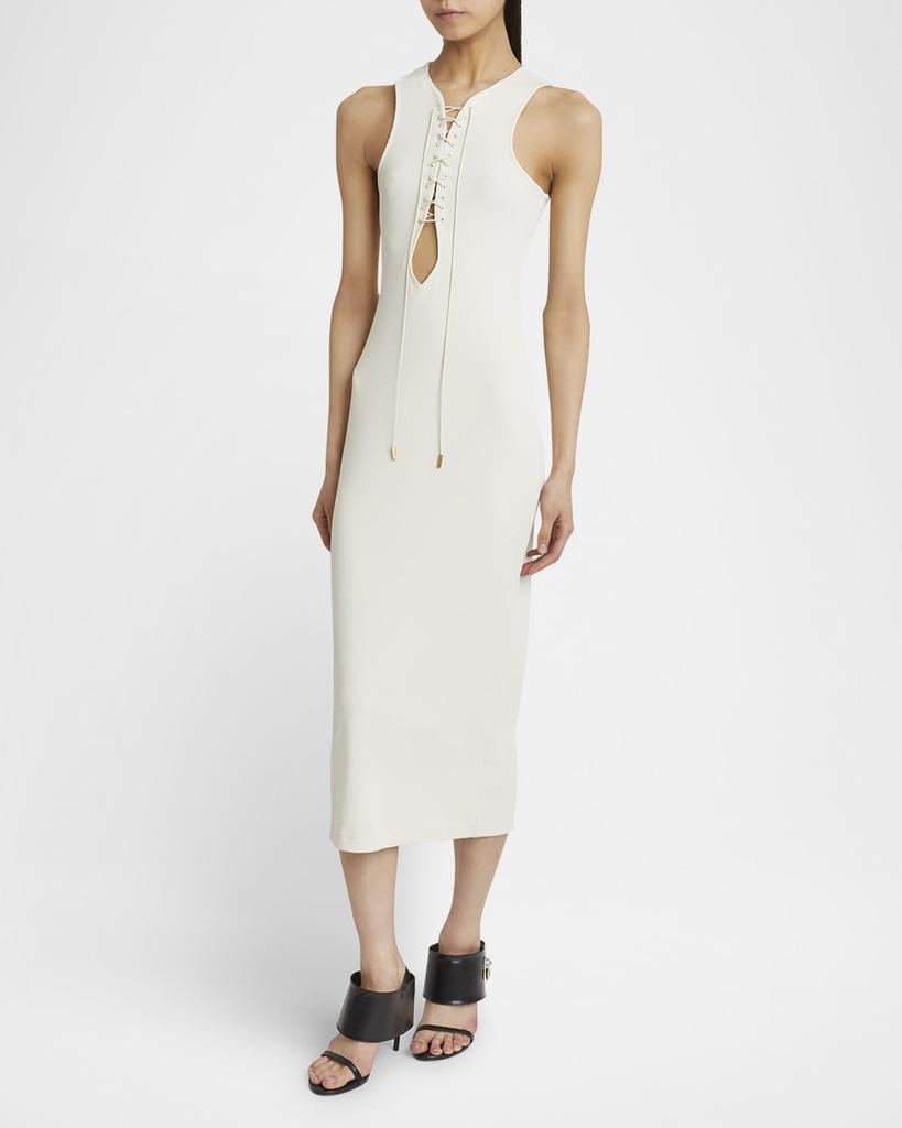 Givenchy Lace-Up Rib Midi Tank Dress - Dresses & Skirts