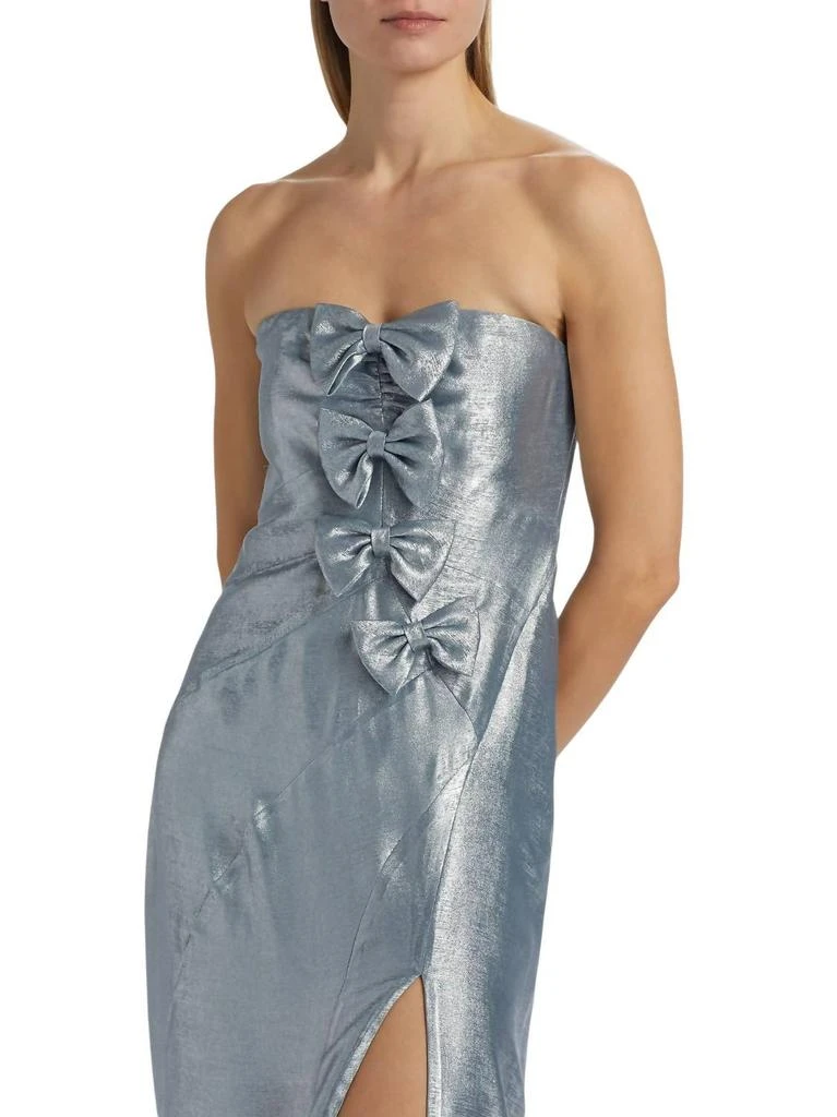 LOVESHACKFANCY Loveshackfancy - Elmina Bow-embellished Strapless Dress 3