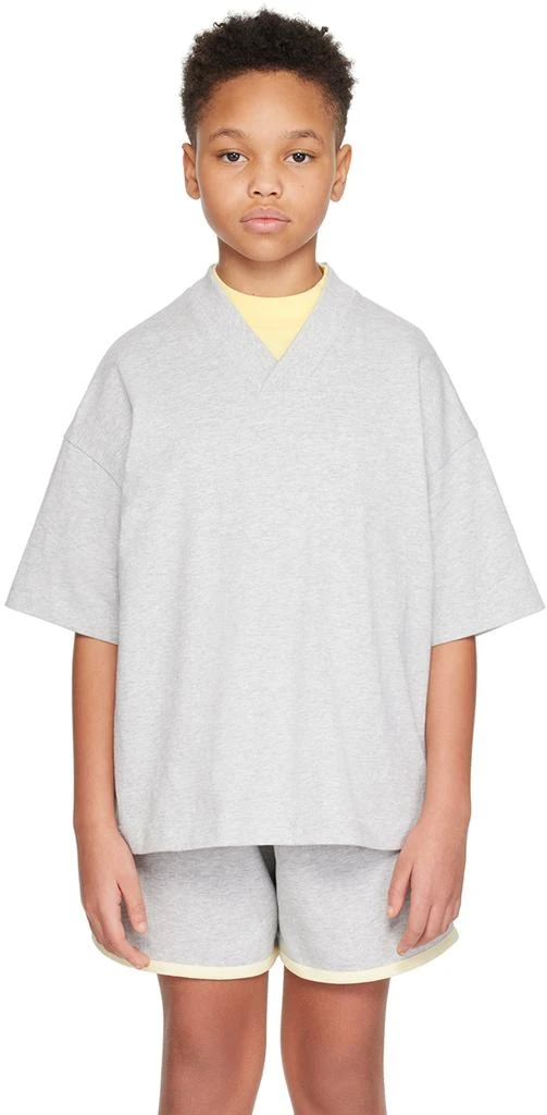 Essentials Kids Gray V-Neck T-Shirt 1