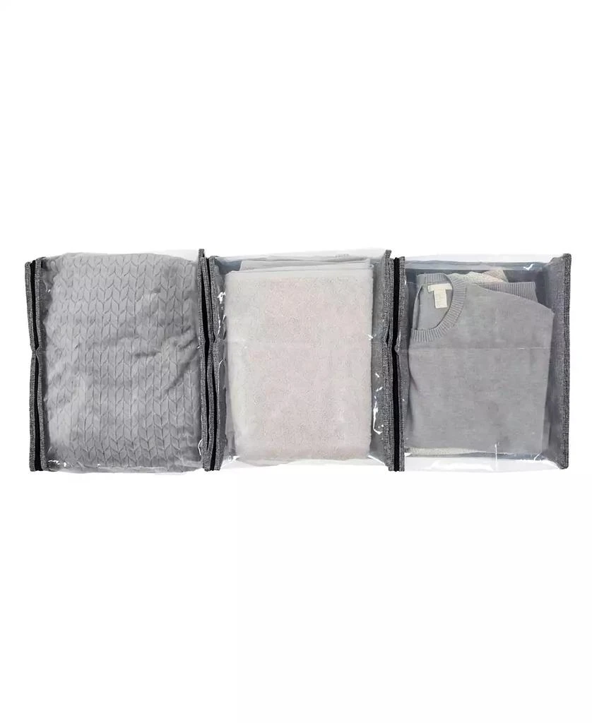 Household Essentials Under Bed Zippered Sweater Storage Bags with Clear Vision Panel, Set of 3, Graphite Grey 5