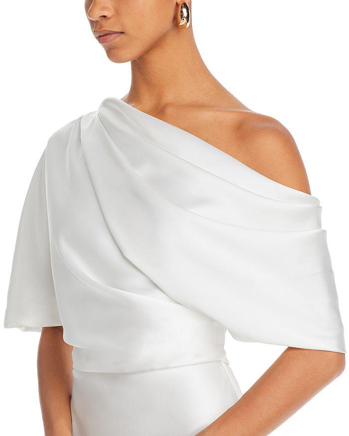 Amsale Draped Pencil Midi Dress
