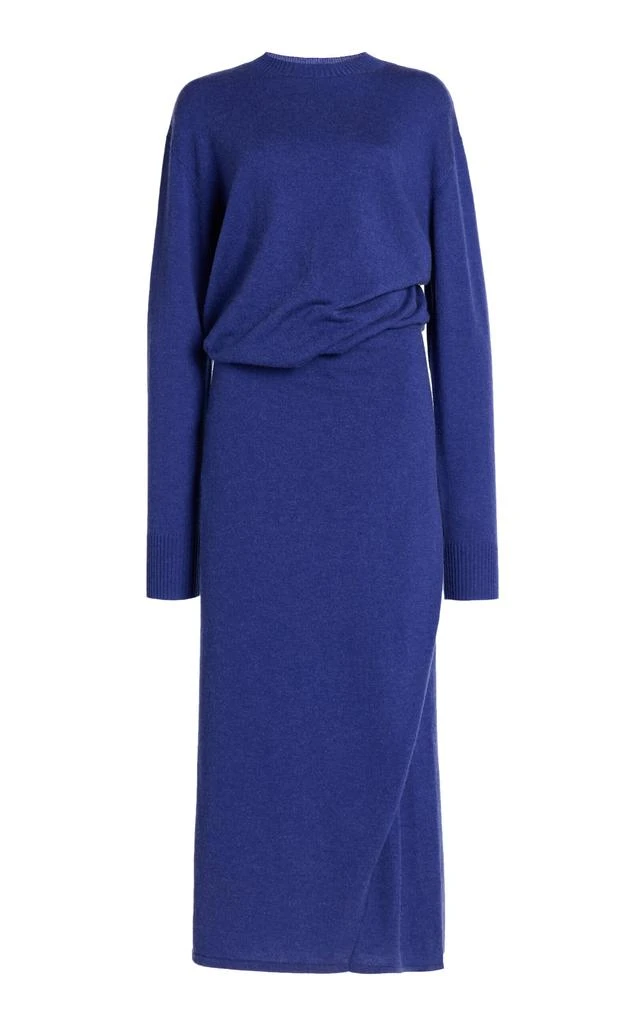 Christopher Esber Christopher Esber - Draped Wool-Cashmere Maxi Dress - Blue - L - Moda Operandi 1