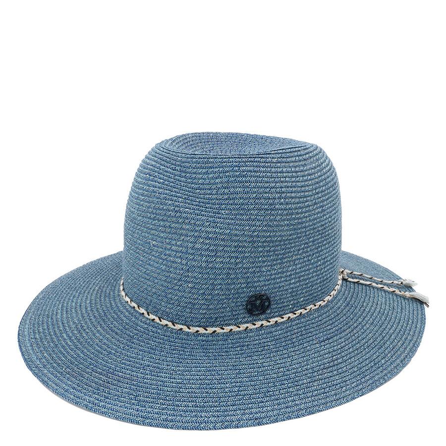 MAISON MICHEL Ladies Denim Blue Virginie Fedora Hat