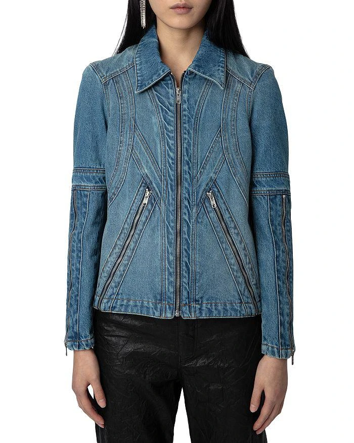 Zadig & Voltaire Bons Zippered Denim Jacket 1