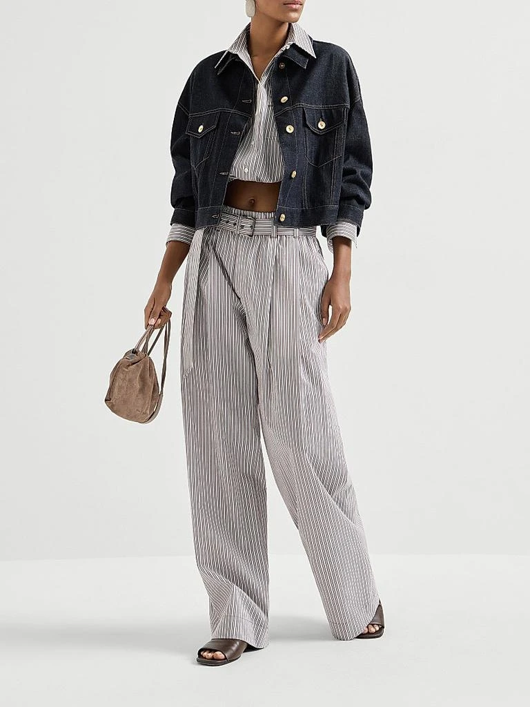 Brunello Cucinelli No Fade Denim Outerwear Jacket with Monili 6