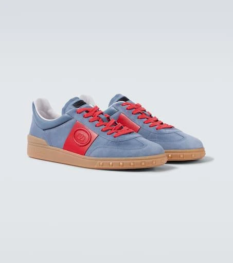 Valentino Upvillage leather-trimmed suede sneakers 5