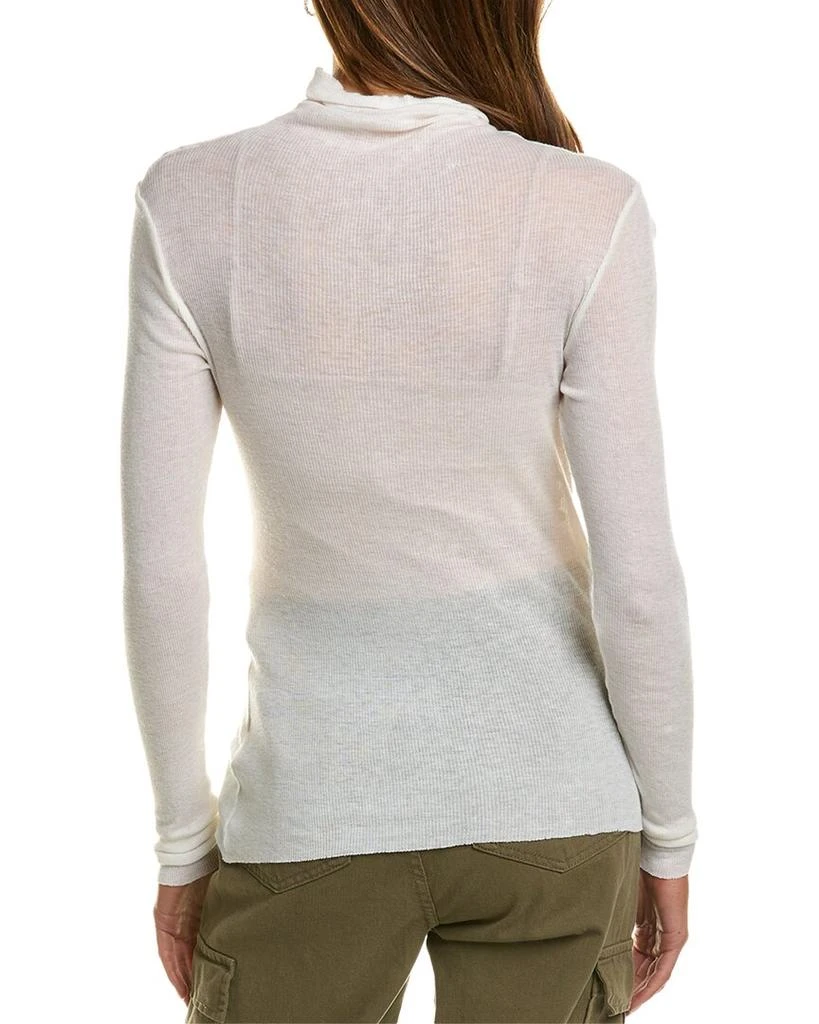 James Perse Rib Funnel Neck Cashmere-Blend Top 2