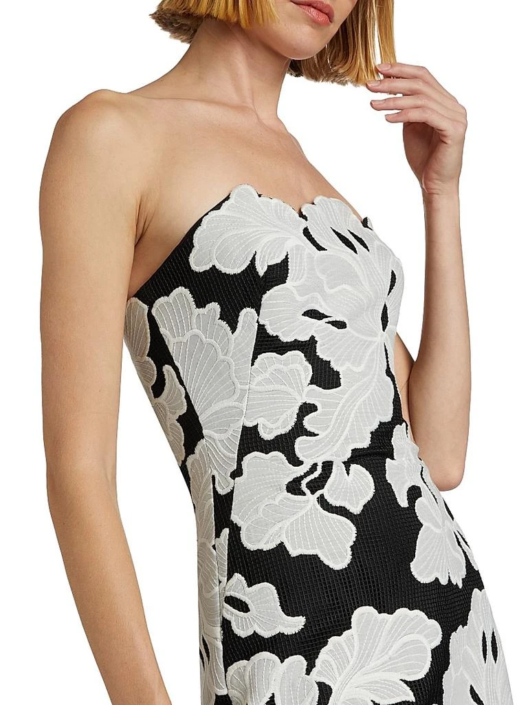 LELA ROSE Natasha Strapless Floral Dress 6