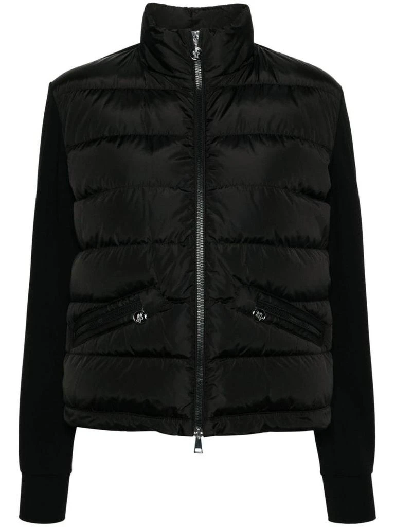 Moncler Moncler Black Down Jacket With Inserts 1