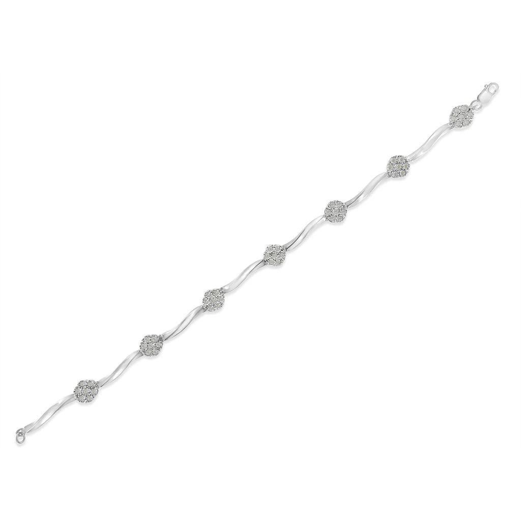 Haus of Brilliance Sterling Silver Diamond Link Bracelet 4