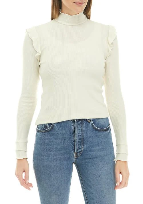 American Rag Rag Womens Long Sleeve Lettuce Edge Top 1