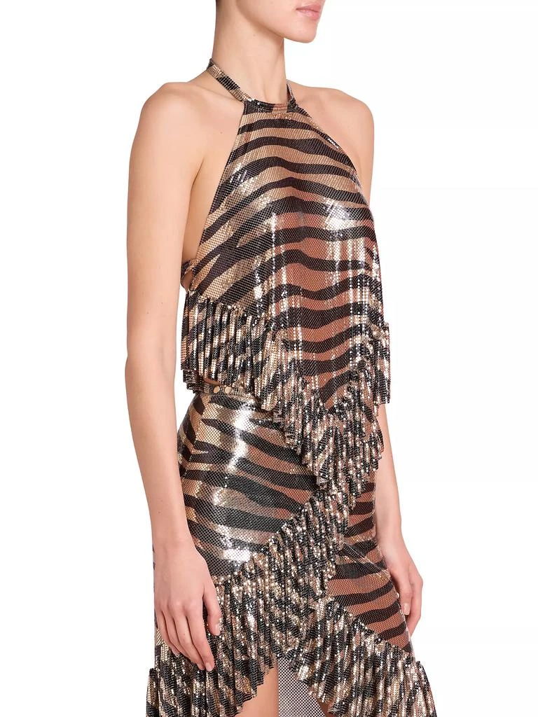 Paco Rabanne Tiger-Print Chainmail Halter Top 4