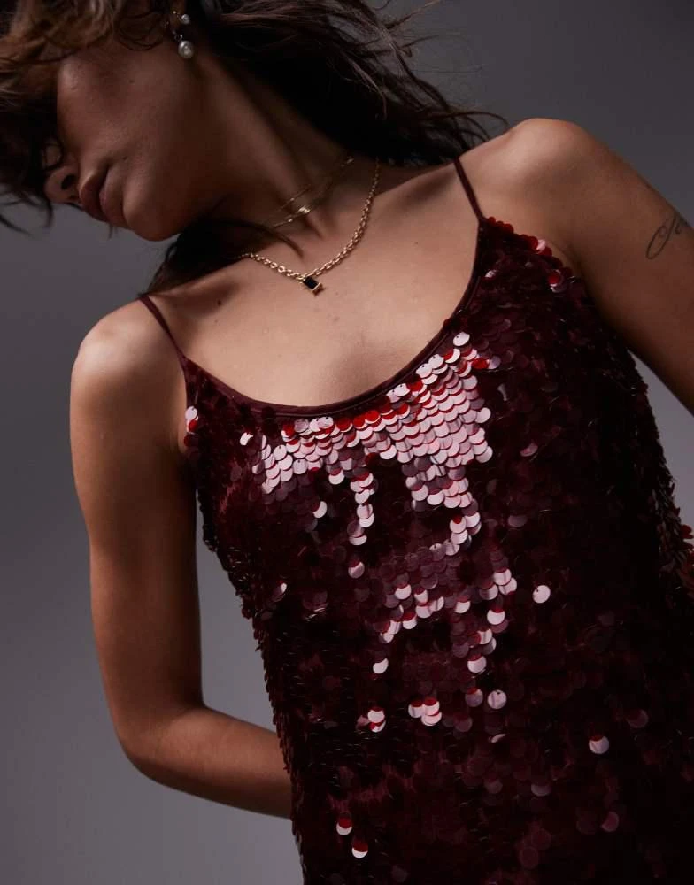 Topshop premium sequin slip maxi dress in oxblood  On Sale Now with Up to  56% Off | Discover Exclusive Deals & Savings at BeyondStyle  Authentic  Topshop Home|women with Limited-Time Discounts,