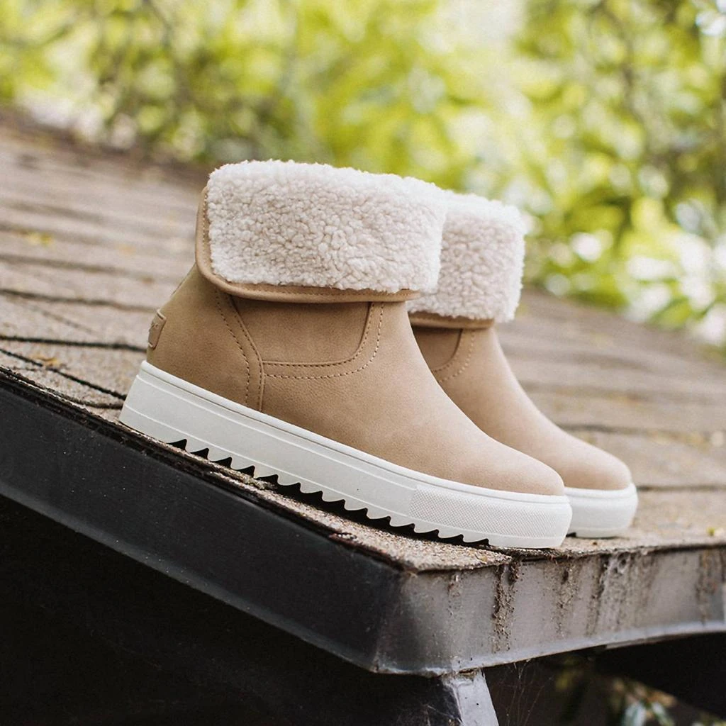 Yellow Box Women's Melisa Wedge Sneaker Boot In Sand 5