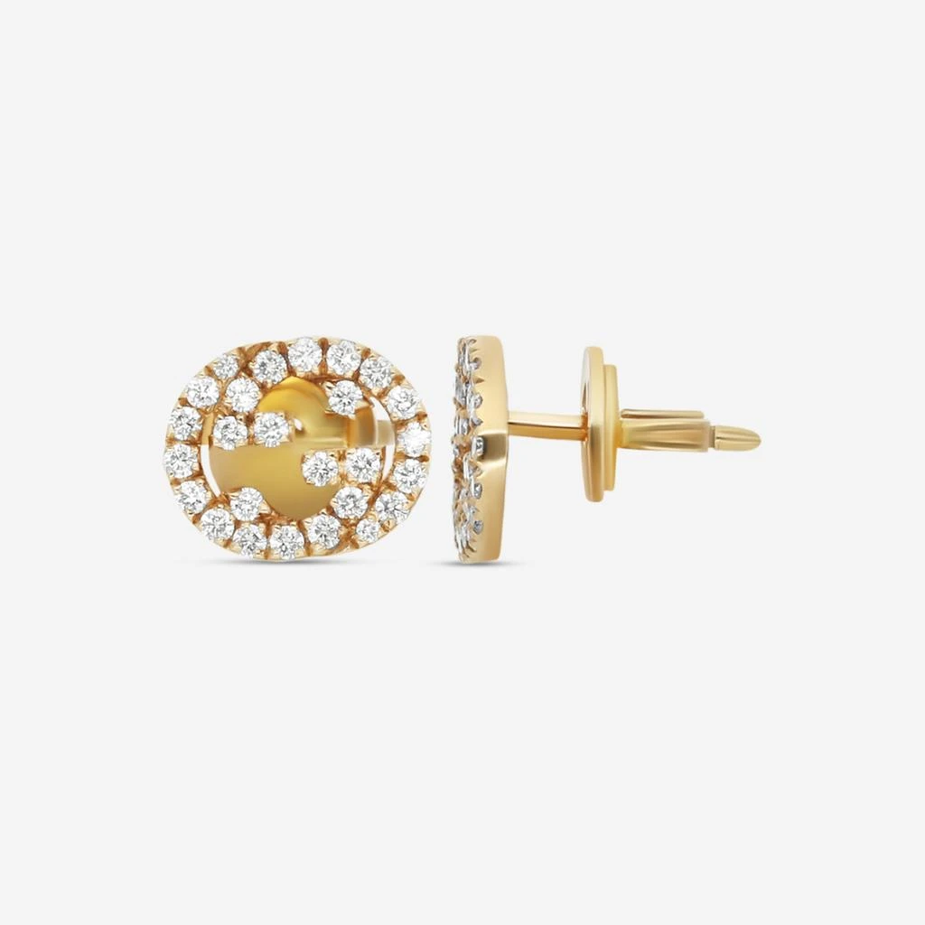 Gucci Gucci Interlocking G 18K Yellow Gold Diamond Stud Earrings YBD72940800200U-copy 3