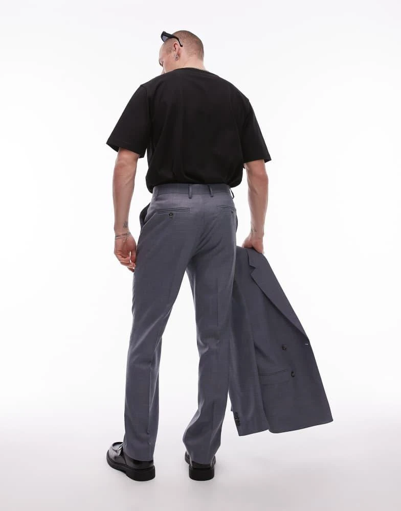 Topman Topman straight suit trousers in blue 2