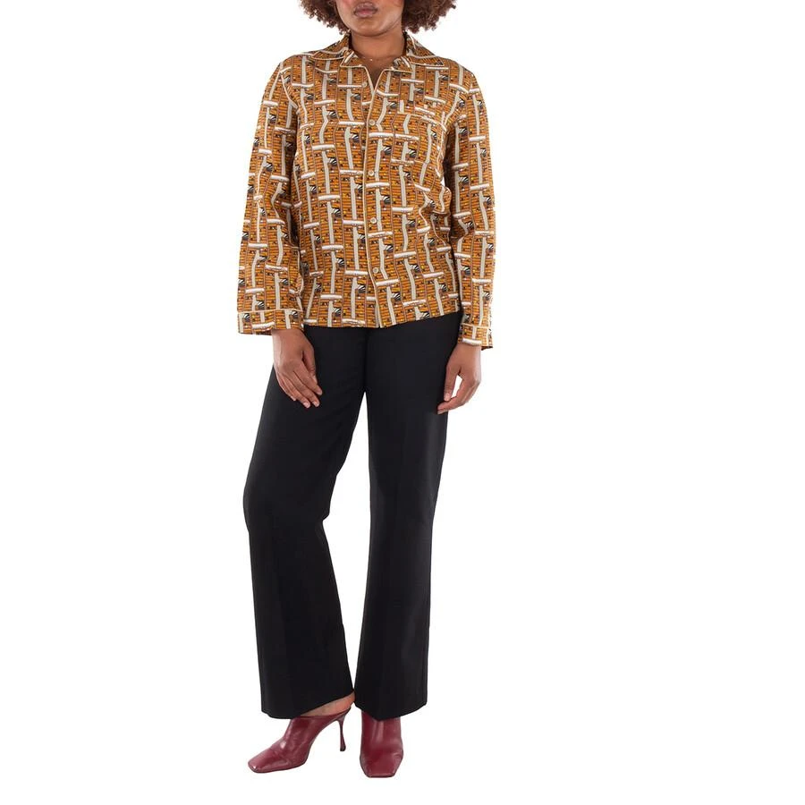 Burberry Graphic Printed Notched Collar Pajama Shirt 3