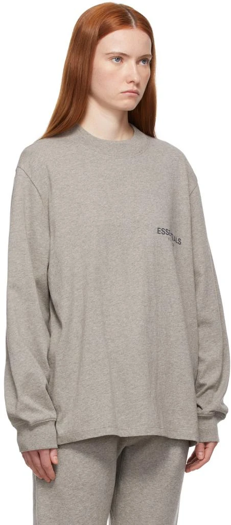 Essentials Grey Logo Long Sleeve T-Shirt 2