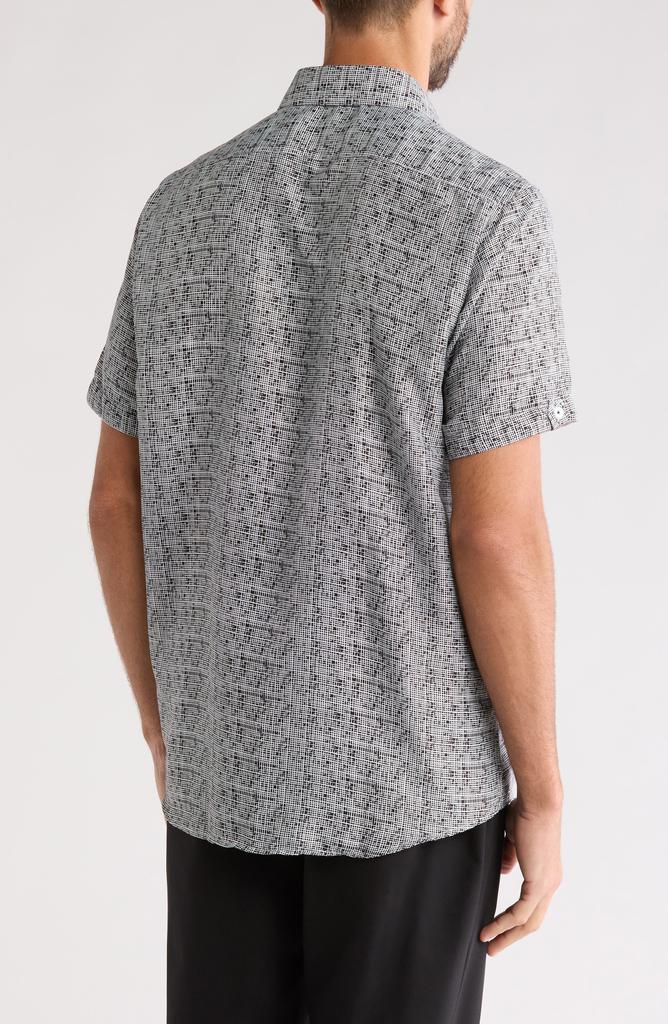 TR Premium Geo Print Short Sleeve Button-Up Shirt